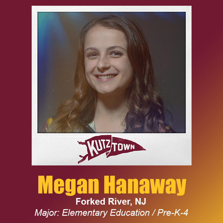 Megan Hanaway headshot, with her name and major, Elementary Education, listed below her picture.