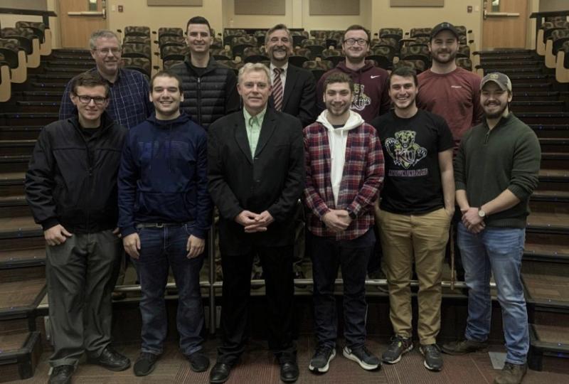 Top Row, Left to Right: Dr. Greg Kaufinger, Vince Sciortino, Prof. Dave Wagaman, Kyle Reppy, Jack Morgan. Bottom Row, Left to Right: Michael Pallanti, Matthew Achey, Scott Hartman, Jimmy Galiato, Philip Houseknecht, Chris Waller.