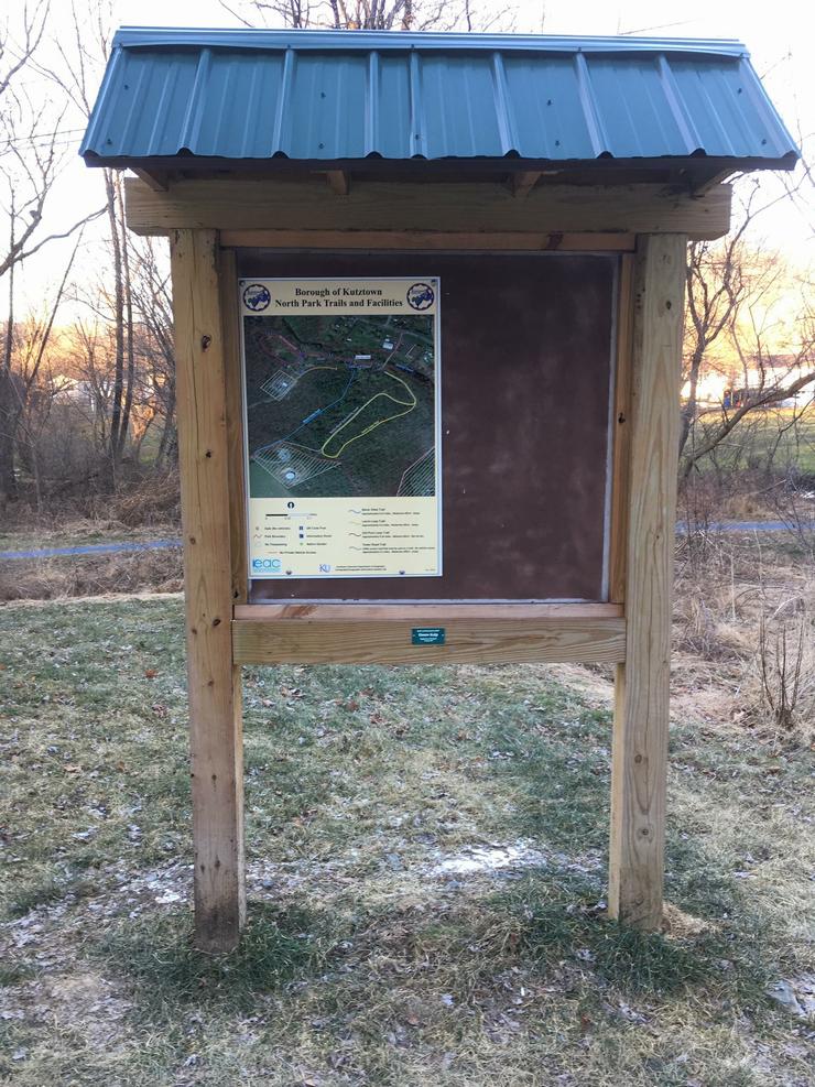 Picture of kiosk with North Park map by Dr. Courtney
