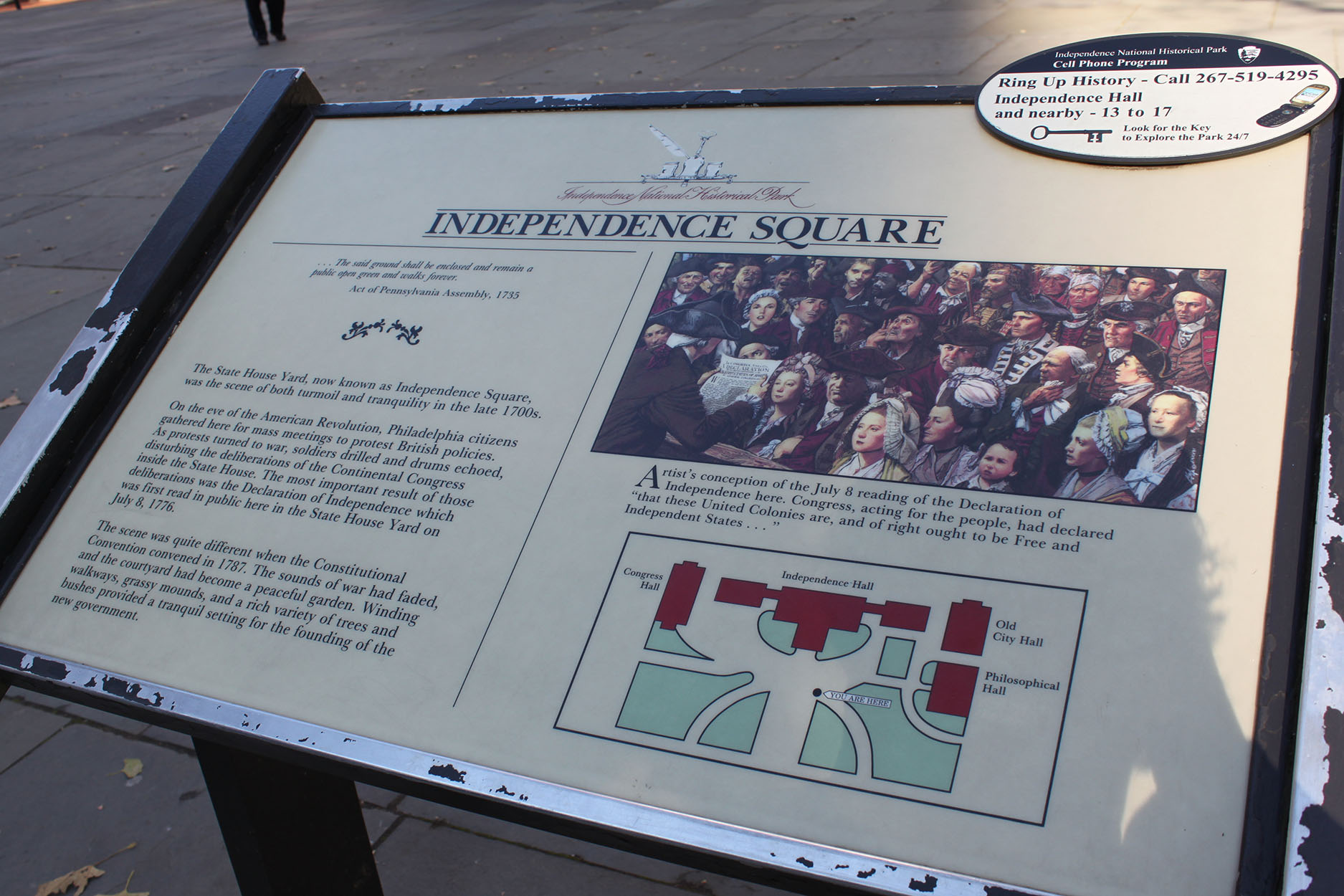 Gallery plaque about independence square 