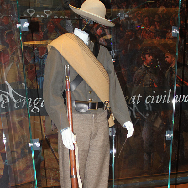 Confederate Uniform Gray in museum
