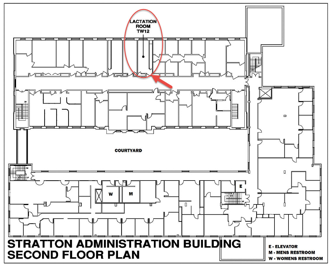 Stratton Site Map to Lactation Room