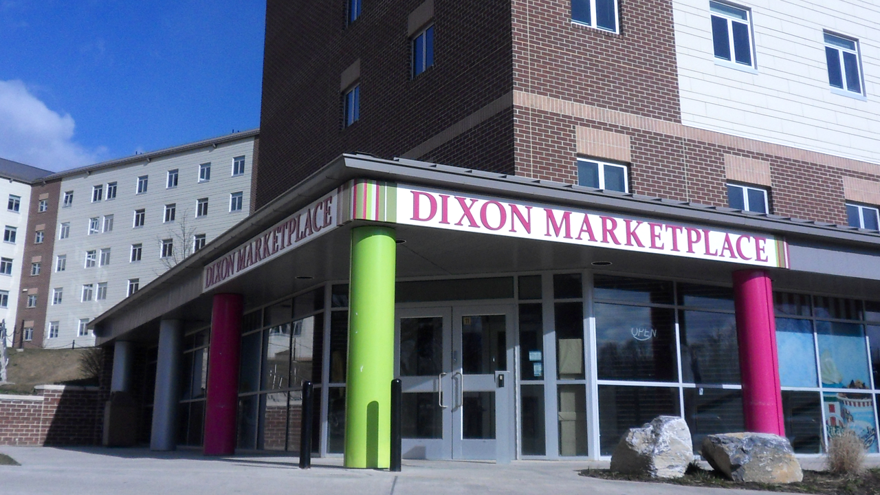 Front entrance to the Dixon Marketplace 