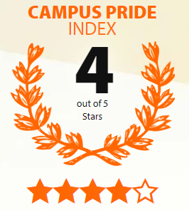 Campus Pride Index indicating a four out of five star rating