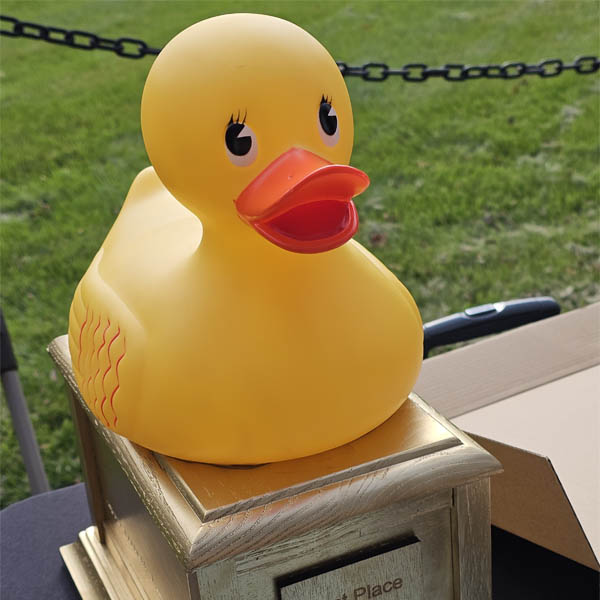 Photo of the trophy for the Duck Race.