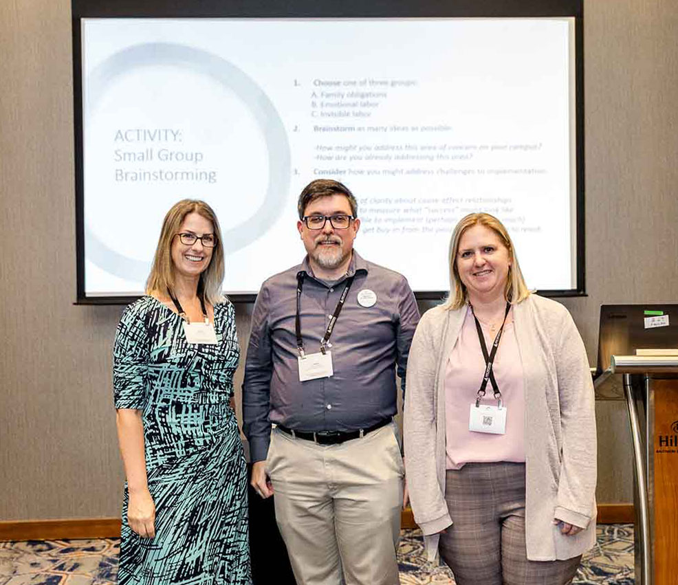  Presentations Upcoming Presentations  "Kutztown University's REVEALS Initiative and Its Benefits to Students"   Dr. Moira Conway, Dr. Lyn McQuaid, Mr. Daniel Rutt | PASSHE DEI Summit | October 28th, 2024 Past presentations   "Gender Equity Among Faculty with a Focus on STEM: Institutional Analysis and Strategic Planning"   Dr. Jason Crockett | American Sociological Association | August 11th, 2024  "Challenges in Strategizing Institutional Solutions for Identified Barriers to Equity"  Dr. Laurie McMillan, Dr. Jason Crockett, & Dr. Michele Baranczyk (left to right)