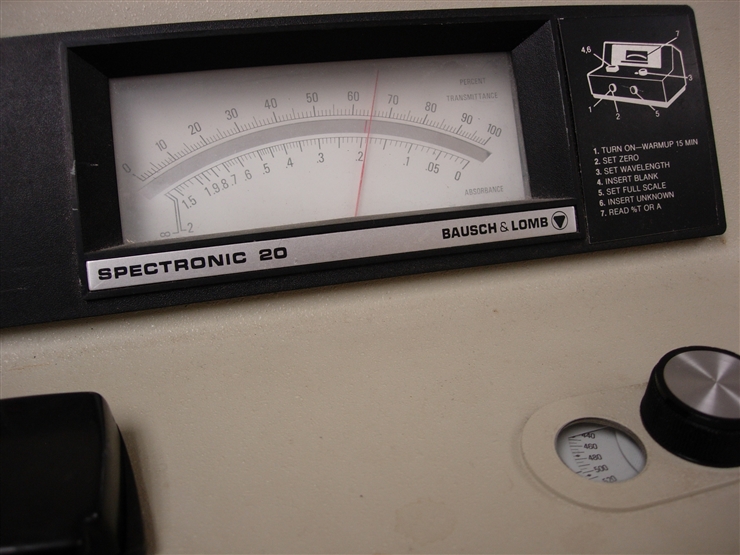 Spectronic 20 absorbance meter