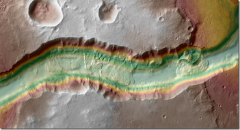 Images of channel on the surface of Mars