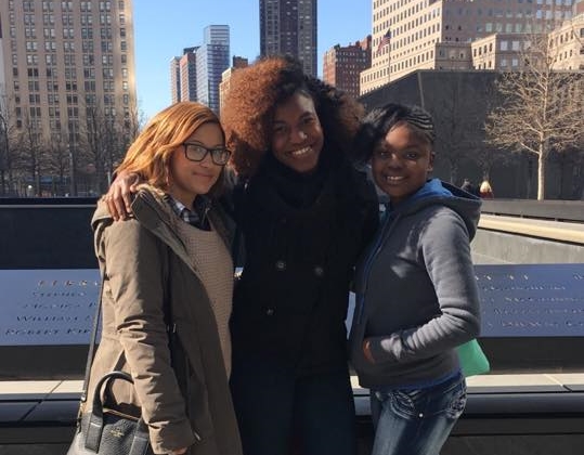 Three female students in New York City