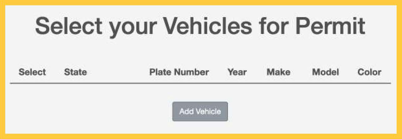 Select your Vehicles for permit