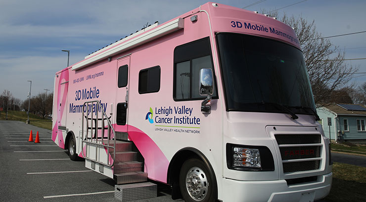 Mammogram Mobile in parking lot.
