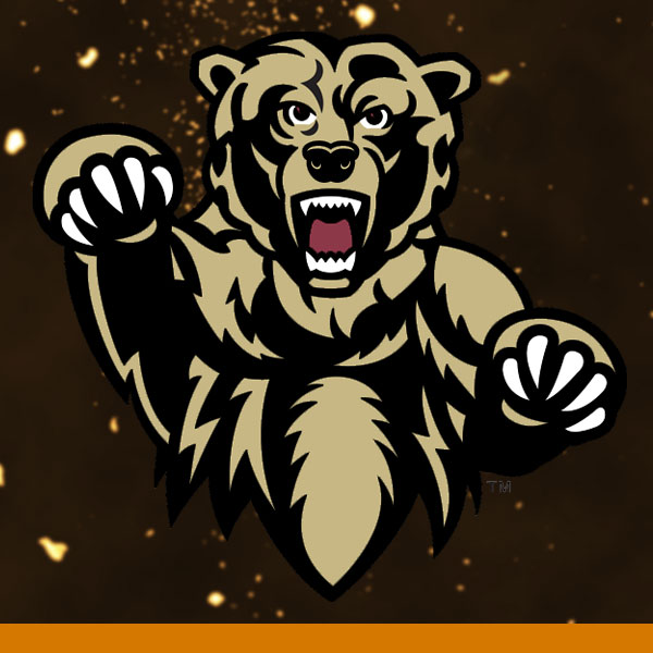 Graphic of the Golden Bear logo over a dark background.
