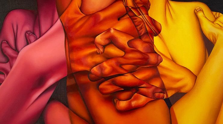 Julia Lundy, BFAs in Art and Art Education "Tentative Intimacy", oil on canvas