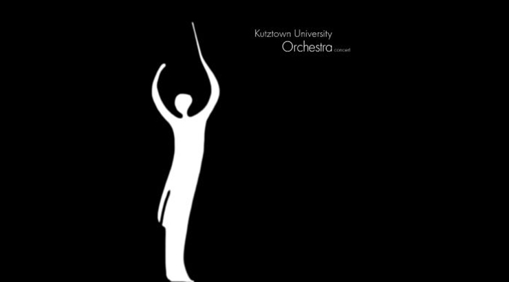 Graphic with conductor and Kutztown University Orchestra concert