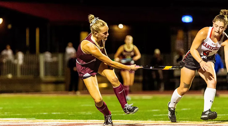 Player on field at night