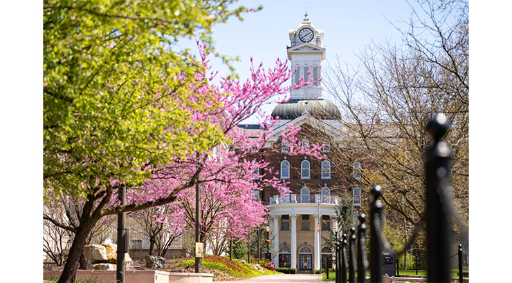 Old Main in the spring season