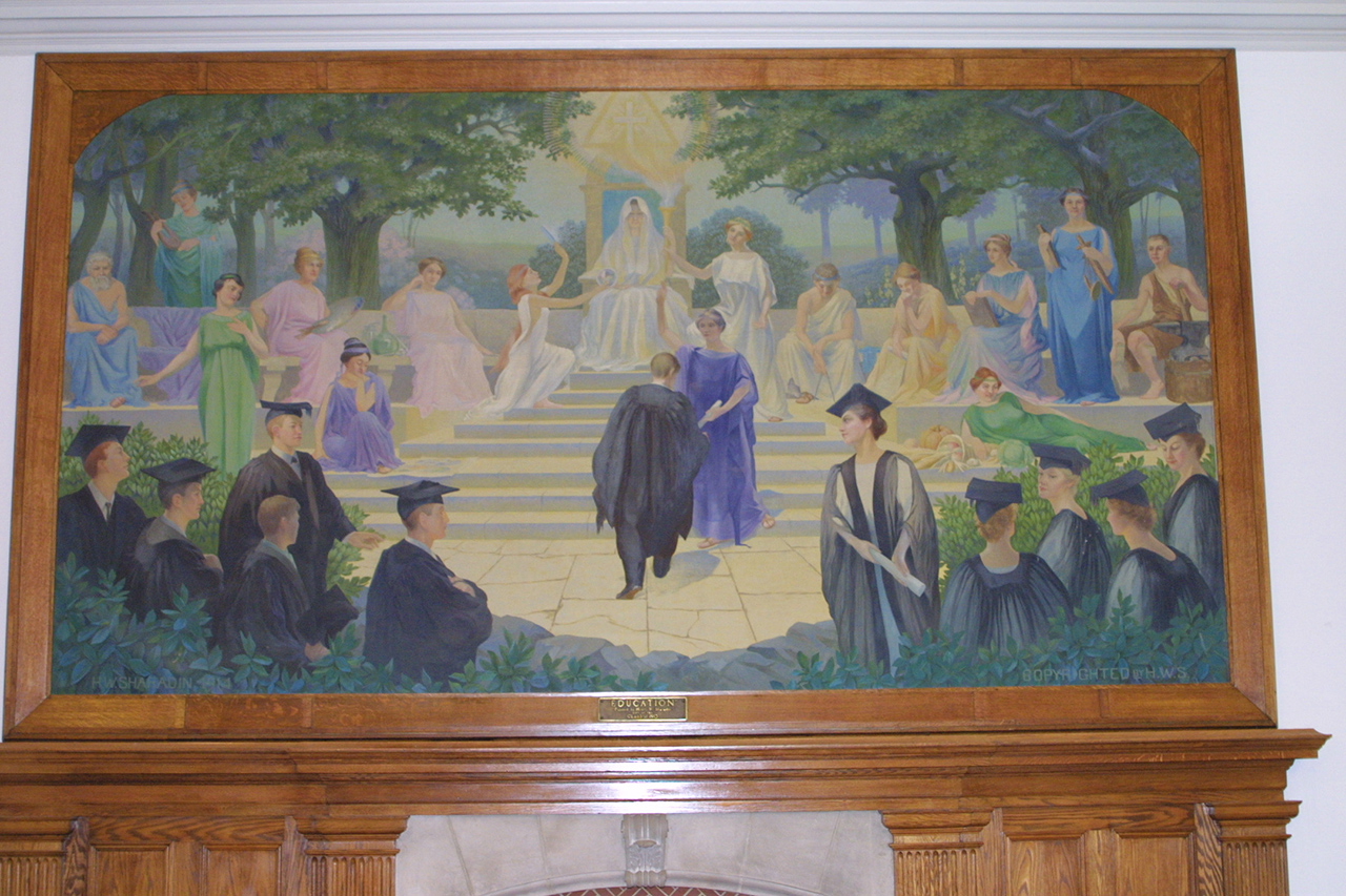 Graduation ceremony painting in the Georgian room 