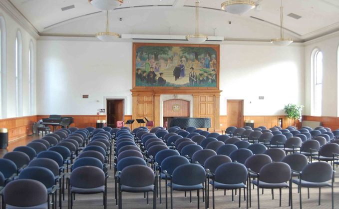 The Georgian Room in Old Main, empty during the day
