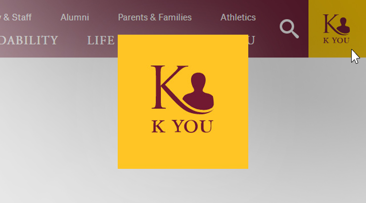 Screenshot of KU button on website