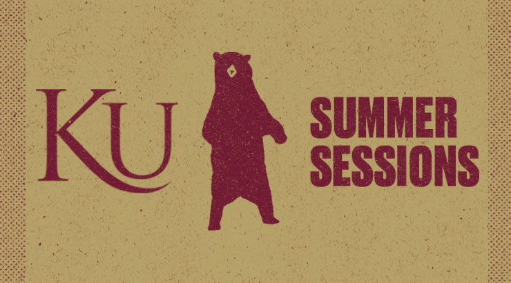 Summer Sessions clipart with KU logo and bear