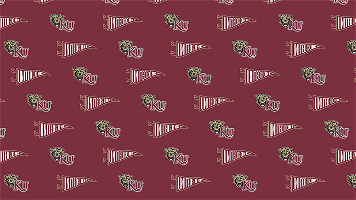A wallpaper of the united as one penant and bear logo repeated to fill the graphic