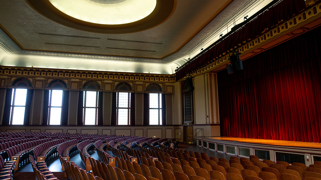 Interior of the empty Schaeffer auditorium 